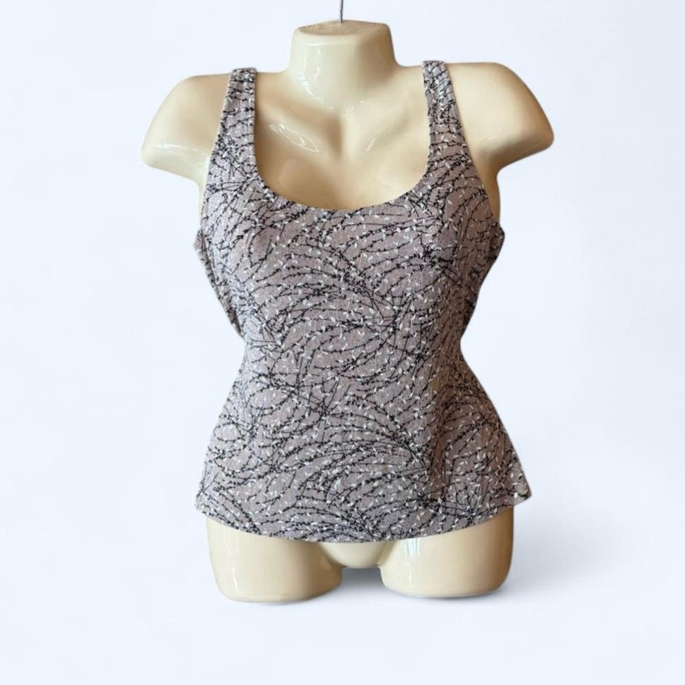 ALEX EVENINGS Beige tank with gold sparkles
